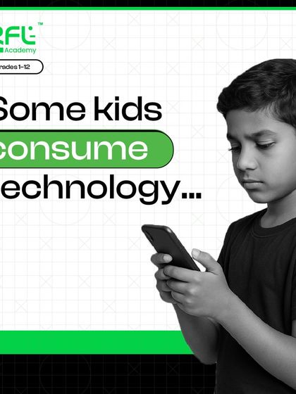 Some kids consume technology, while others create it. This image highlights the critical choice parents can make for their child's future, positioning our courses as the path to becoming a creator.