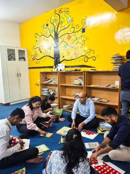 We had a wonderful day with the team from TATA AMC at our Hungry Caterpillar Library in Bangalore. Their employees sat with us on the floor, sorting, labeling, and bringing order to our collection, helping make our story sessions more meaningful.