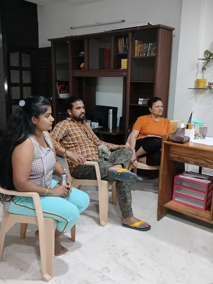 A scene rehearsal where actors are working on their character dynamics. Our instructors provide guidance to make the interactions feel authentic.