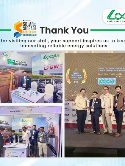 A thank you graphic for visitors at the Solar & Storage Confex 2025 in Raipur, where I also received an Energy Excellence Award.