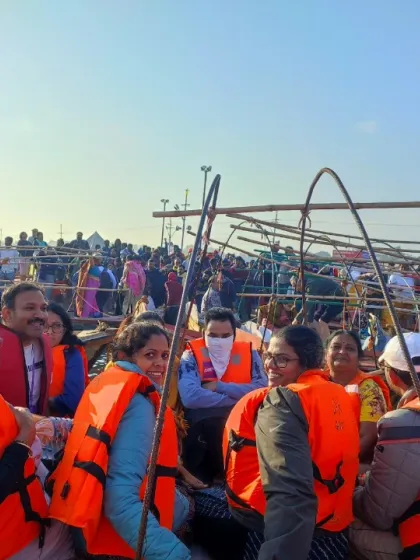 The practice of yoga extends beyond the mat into shared spiritual experiences. I lead dedicated groups on yatras, or pilgrimages, to sacred events like the Kumbh Mela, combining daily practice with profound cultural and spiritual immersion.