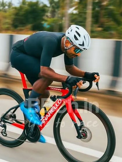 An elite rider on a high-performance Pinarello bike, demonstrating the serious level of competition at our events.