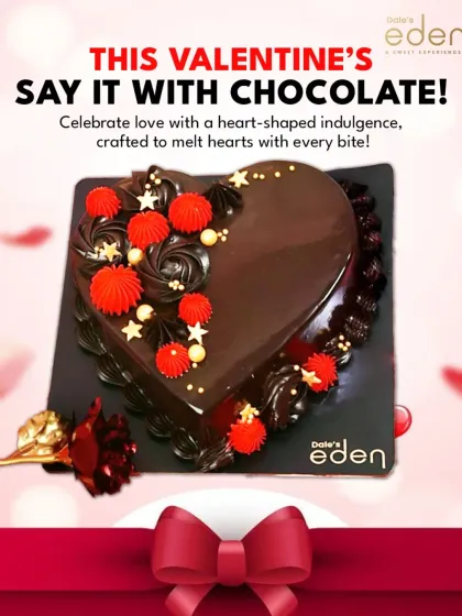 This Valentine's, say it with chocolate! This heart-shaped chocolate indulgence is crafted to melt hearts with every single bite.