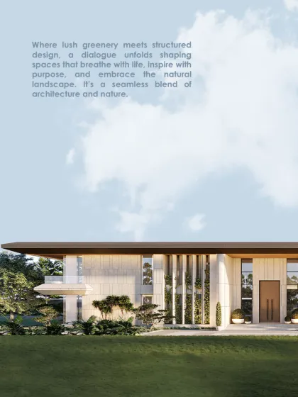 This residence celebrates a thoughtful interplay of form and foliage. Linear geometry, warm stone facades, and floor-to-ceiling verticals are softened by curated greenery, with every texture paying homage to its natural counterpart.