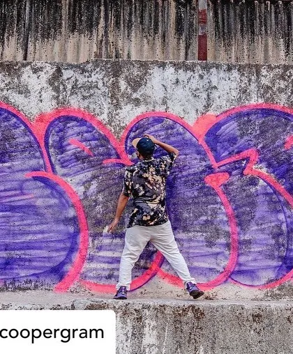 Here I am in action in Mumbai's Marol district, a spot we love to paint. This shot was captured by the legendary photographer Martha Cooper while I was laying down a big purple and pink throw-up. It’s always an honor to be documented by the best.
