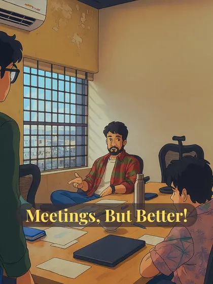Let's make meetings better. This illustration captures the relaxed yet professional vibe of my meeting rooms, where you can have productive discussions without the corporate stiffness.
