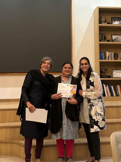 Another proud graduate of our six-month leadership course receives her certificate. This program focuses on self-discovery, collaboration, and working toward shared goals to drive positive change.