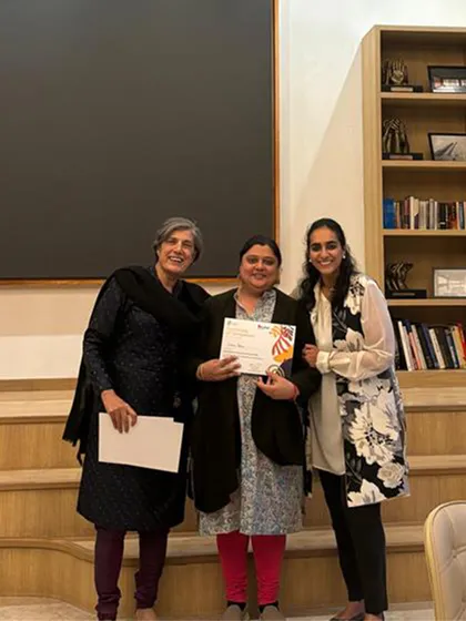 Another proud graduate of our six-month leadership course receives her certificate. This program focuses on self-discovery, collaboration, and working toward shared goals to drive positive change.