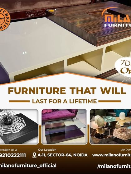 We build furniture that lasts a lifetime, including our stylish and functional coffee tables. This image showcases a variety of our designs, from modern high-gloss tables to intricate, artistic centerpieces.