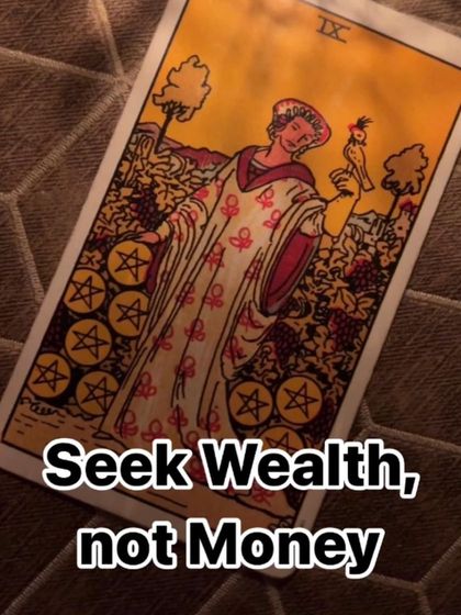 A tarot philosophy lesson on the Nine of Pentacles. This card teaches us to seek wealth, not just money. True wealth is the richness of life, freedom, and fulfillment. Money is simply the tool to achieve a life of value and meaning.