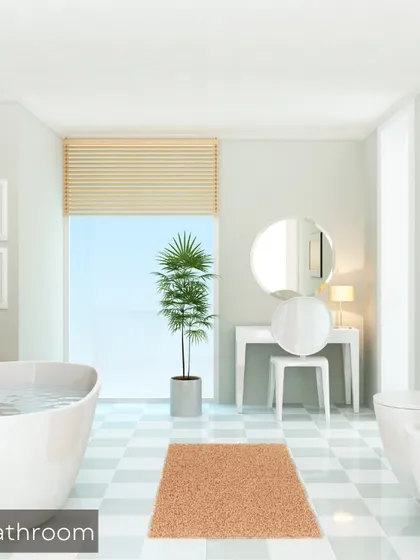 A 3D render of a luxury bathroom concept, featuring a freestanding tub, a minimalist vanity, and large windows for a bright and airy feel.