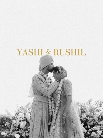 A beautifully designed graphic overlay on a tender black and white portrait. The groom's loving gesture and the elegant typography make this a timeless keepsake.