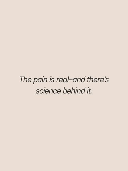 **What nobody tells you about heartbreak is that the pain is real and there's science behind it.** Social pain activates the same neural pathways as physical pain. You're not just missing them; you're detoxing from the neurochemicals their presence created, which is why it feels like withdrawal. Understanding the science of heartbreak can help you be more compassionate with yourself during the healing process.