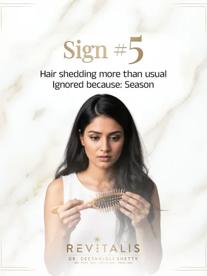 Sign number five is shedding more hair than usual. While some seasonal shedding is normal, a noticeable increase in hair on your brush or in the shower drain points to an underlying issue that needs investigation.