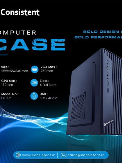 The CIE105 computer case offers a bold design for bold performance. This compact case supports CPUs up to 150mm tall and VGA cards up to 250mm long, making it a versatile choice for a budget build.