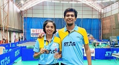 Yashaswini with me after claiming the bronze medal at the Youth National Championship.