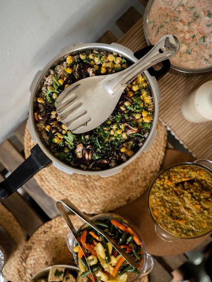 A hearty and wholesome millet biryani, cooked without oil in a pressure cooker. This demonstrates how you can enjoy traditional, flavorful Indian dishes while adhering to whole-food, plant-based principles. It's about abundance, not restriction.