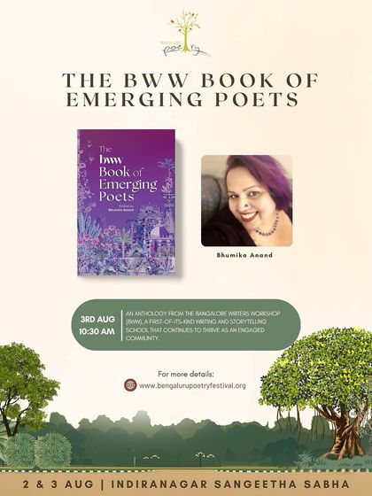 The official announcement for our book launch at the Bengaluru Poetry Festival, featuring a wonderful quote from poet Mani Rao. We are so proud to celebrate these poets.