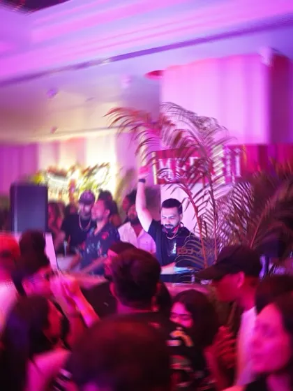A motion-blurred shot capturing the chaos and energy of a packed dance floor at Mercii. This is what a great night feels like.
