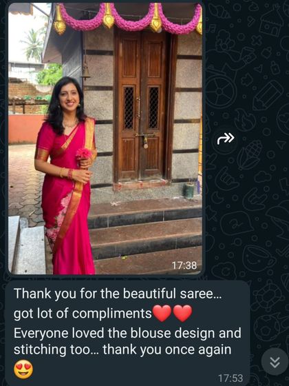 "Got lot of compliments." It brings me so much joy to know that my clients and their custom blouses are loved by everyone.