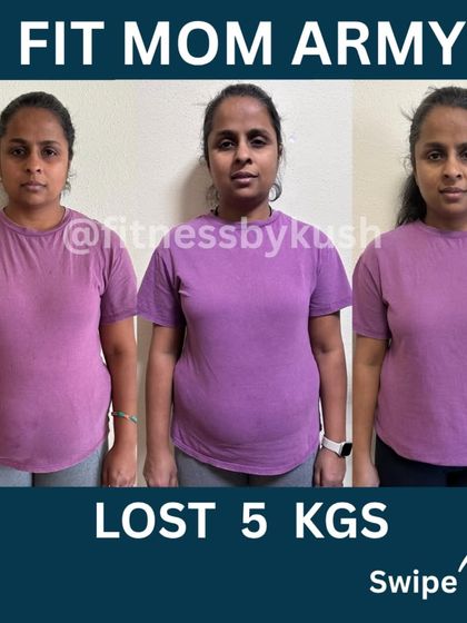 Jaya, a supermom from Germany, dropped 5 kgs and 4 inches from her waist post-pregnancy. Her diet included simple meals like poha, dal, and fruits. Her testimonial and progress shots show her renewed energy and confidence.