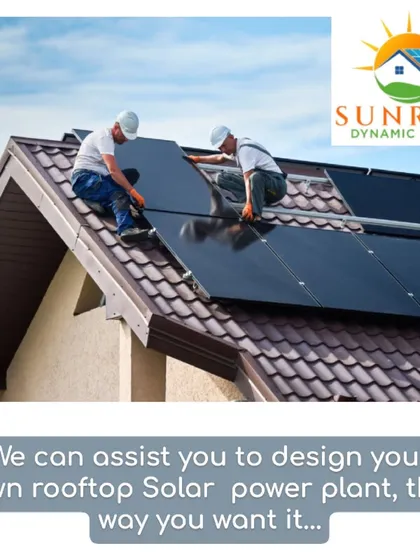 Our skilled crew is at work installing panels on a residential sloped roof. We can design and install a rooftop solar power plant exactly the way you want it, ensuring it fits your home's structure and aesthetic perfectly.