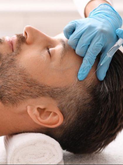 GFC (Growth Factor Concentrate) is an advanced regenerative therapy I use for both hair thinning and skin rejuvenation. It harnesses your body's own healing proteins to stimulate growth and repair.