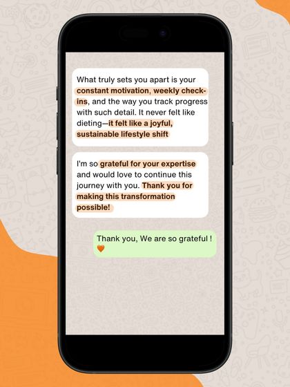 This client emphasizes the importance of constant motivation and weekly check-ins, which made her journey feel like a joyful and sustainable lifestyle shift.