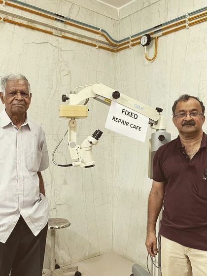 We are incredibly proud of this achievement. Our mentors, Purna and Jithendran, successfully repaired a surgical microscope, saving a local hospital an estimated 15 lakhs.