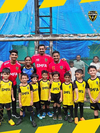 It all starts here. A group photo of our youngest grassroots players with their coaches. We welcome everyone, starting from age two, into the SMFA family, creating a fun and supportive space to fall in love with the game.