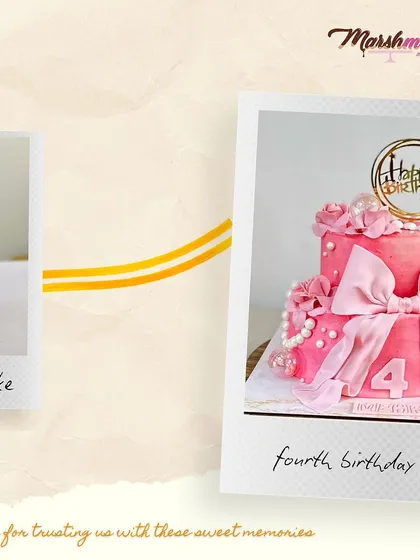 ...and her fourth birthday cake! A beautiful pink bow cake to continue the tradition. Thank you for trusting me with these sweet memories year after year.
