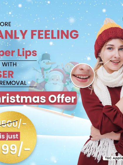 Our Christmas offer for upper lip laser hair removal is designed to help you feel confident and ready for the festive season. It is a simple, quick, and effective procedure for achieving smooth, hair-free skin on the face.
