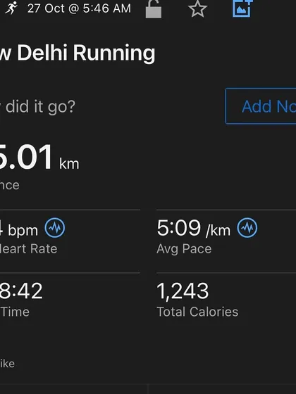 Strava data for a 25km run, showing an average pace of 5:09/km. Tracking runs on different platforms helps build a complete picture of your training.