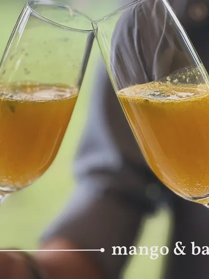 A toast to mango season with my Mango & Basil cocktail. The sweetness of the mango puree is beautifully complemented by the fresh, herbal notes of basil.