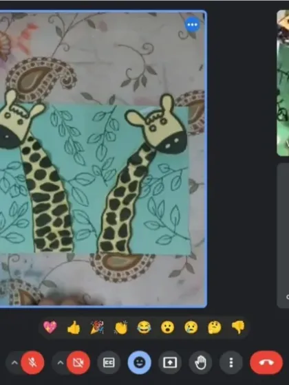 These cute giraffe bookmarks were made in one of our online craft sessions. I make sure my virtual classes are just as fun and hands-on.