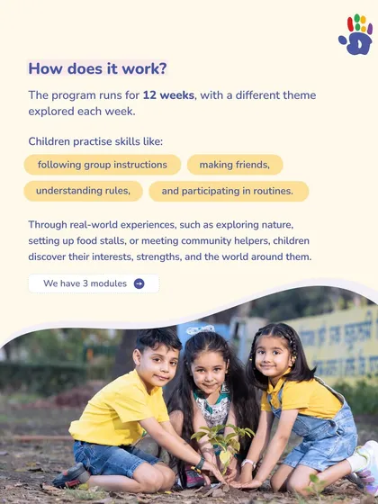 Growth is a journey we take together. In our Bridges to School program, children learn practical skills through real-world experiences like exploring nature. Here, young learners are planting a sapling, a hands-on activity that teaches them about growth and caring for the world around them.