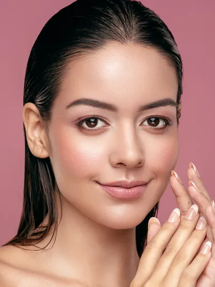 Embracing the beauty of minimalism with a 'no-makeup' makeup look. This is the kind of fresh, clean beauty shot that is highly valued in the industry.