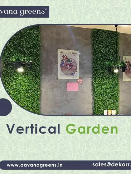 Even simple strips of vertical garden can make a big difference. Here, they break up a large concrete wall in a cafe, adding texture and a touch of green.