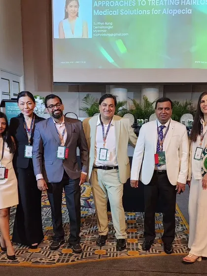 With the full panel of speakers for the hair restoration session at IMCAS Asia 2024 in Bangkok.