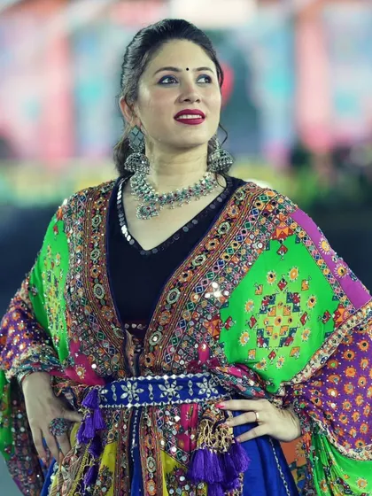 Bold, bright, and beautiful. This was my look for Day 6 of Navratri at Raas Rang Thane.