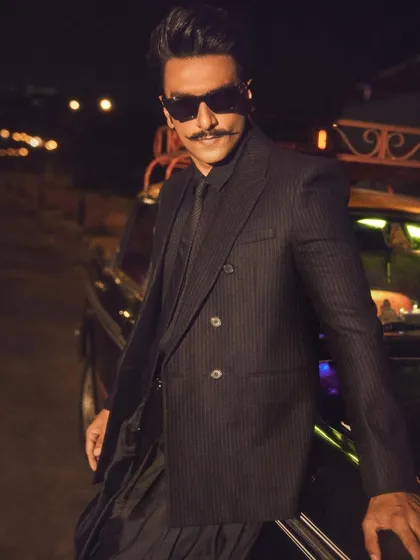 For the grand opening of Jio World Plaza, we created this sharp, all-black 'Desi Kalakar' look for Ranveer Singh. The styling combines a tailored Yves Saint Laurent suit with a contemporary draped silhouette by Manish Malhotra, creating a powerful statement in modern menswear.