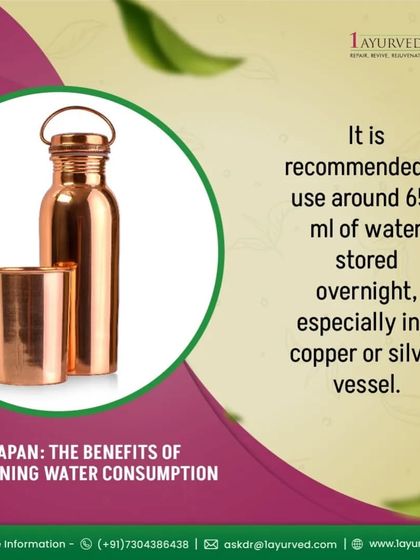 We recommend the practice of Ushapan, or drinking water stored overnight in a copper or silver vessel. This simple morning ritual helps kickstart your metabolism, relieve constipation, and manage weight.
