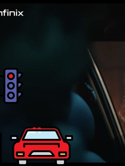A teaser from the cinematic Infinix campaign, hinting at a story unfolding in a car at night. The styling is crucial for setting the mood and defining the characters within the narrative.