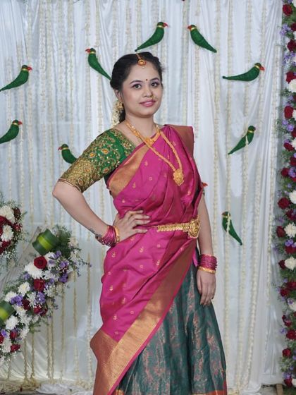 The final look for the baby naming ceremony. She looks radiant and happy, ready to celebrate a very special milestone.