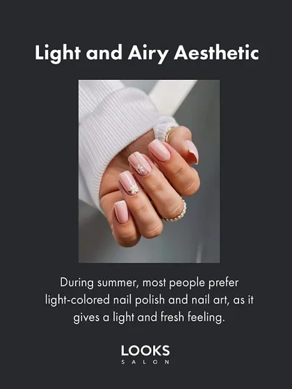 In a recent Femina feature, my expert shared that a light and airy aesthetic is perfect for summer. This involves using light-colored polish and delicate art for a fresh feeling.