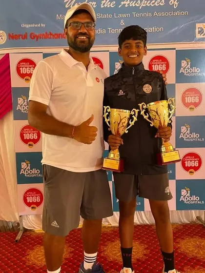 Mentorship is at the heart of what I do. Celebrating a double crown victory with Rishikesh Mane at the U-14 tournament in Navi Mumbai is what it's all about. We build players by pushing them to aim higher, together.