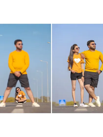 Playing with perspective and forced perspective photography. These creative shots are fun to do and result in unique photos for your pre-wedding album.
