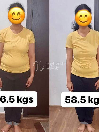 This client lost 8 kgs in 3 months. Despite a hectic work life, she balanced everything and built a new, healthy lifestyle.