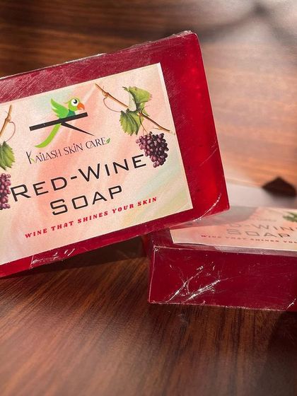 A close-up of the rich, deep colour of my Red Wine soap. This is a luxurious bar that makes your daily bath feel like a special occasion.