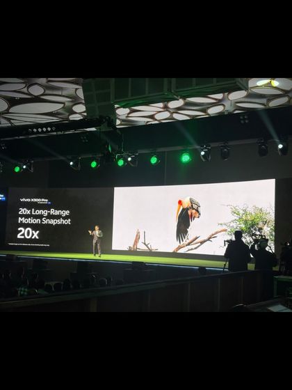 A speaker presents the advanced camera technology at the Vivo X300 series launch. We managed the stage and speakers, ensuring all technical demonstrations and presentations were delivered flawlessly.